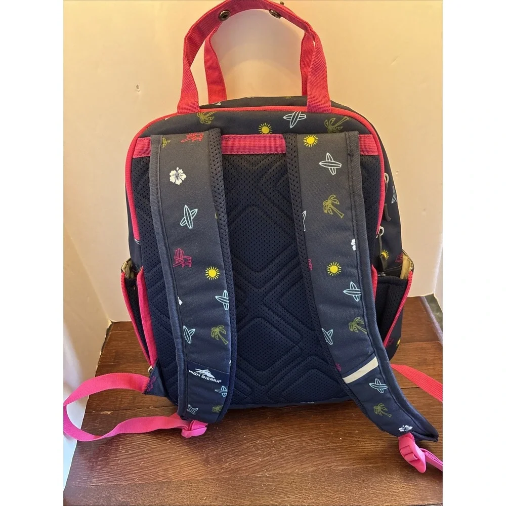 Life Is‎ Good High Sierra Backpack 40L Padded Expandable Beach Theme On Navy Bag